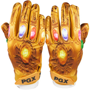 Gold "Power Stones" Football Receiver Gloves - PRIMAL BASEBALL