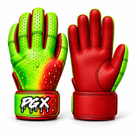 PGX Candy Apple long cuff batting gloves back and palm studio view