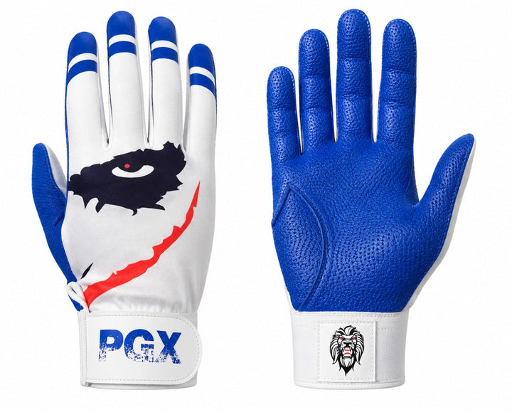 Cool Blue Smiley Baseball Batting Gloves