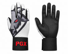 PGX GOAT long cuff baseball batting glove back design and black textured leather palm