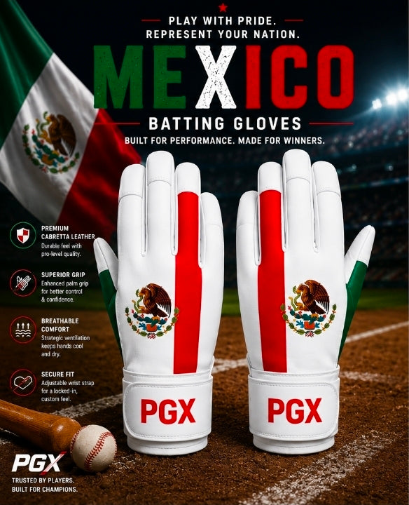 PGX Mexico batting gloves on-field view